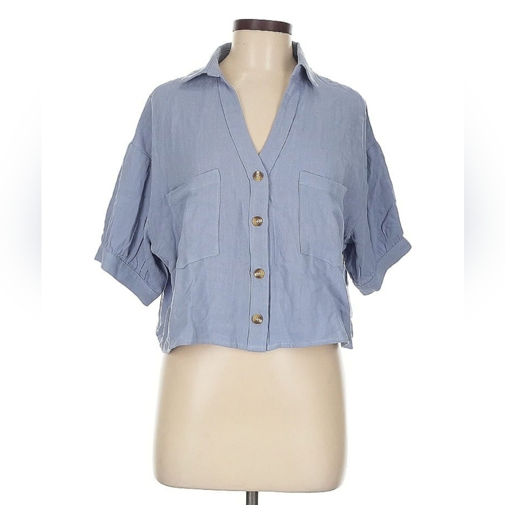 Altar'd State Light Blue Button-Down Shirt